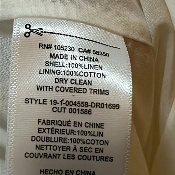 Equipment Femme White Linen Nauman Dress Size 10 NWT - Picture 11 of 11